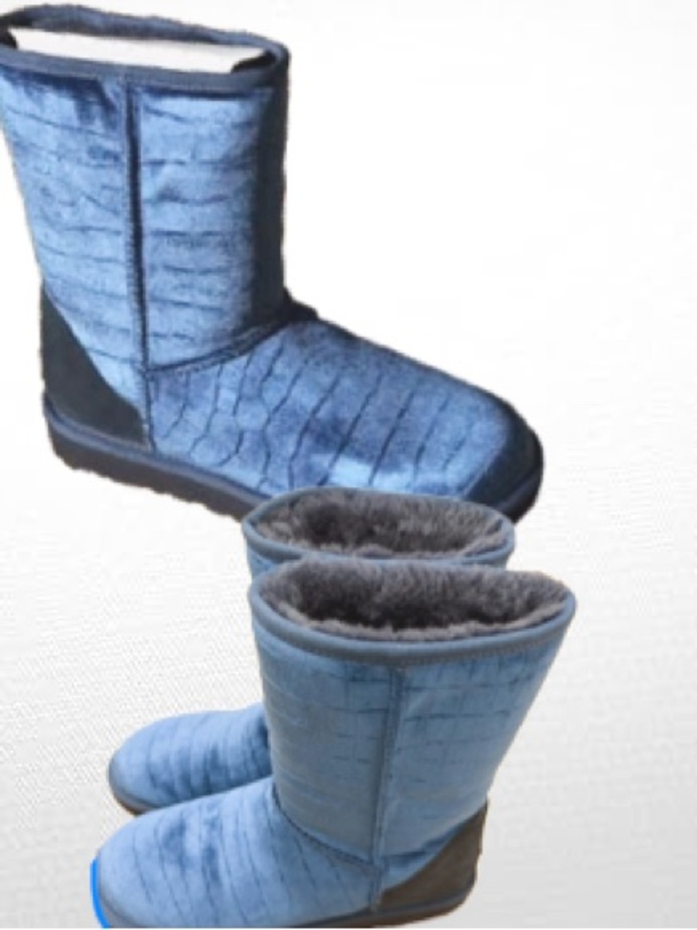 UGG Women's Rare Crocodile Blue Suede Boots